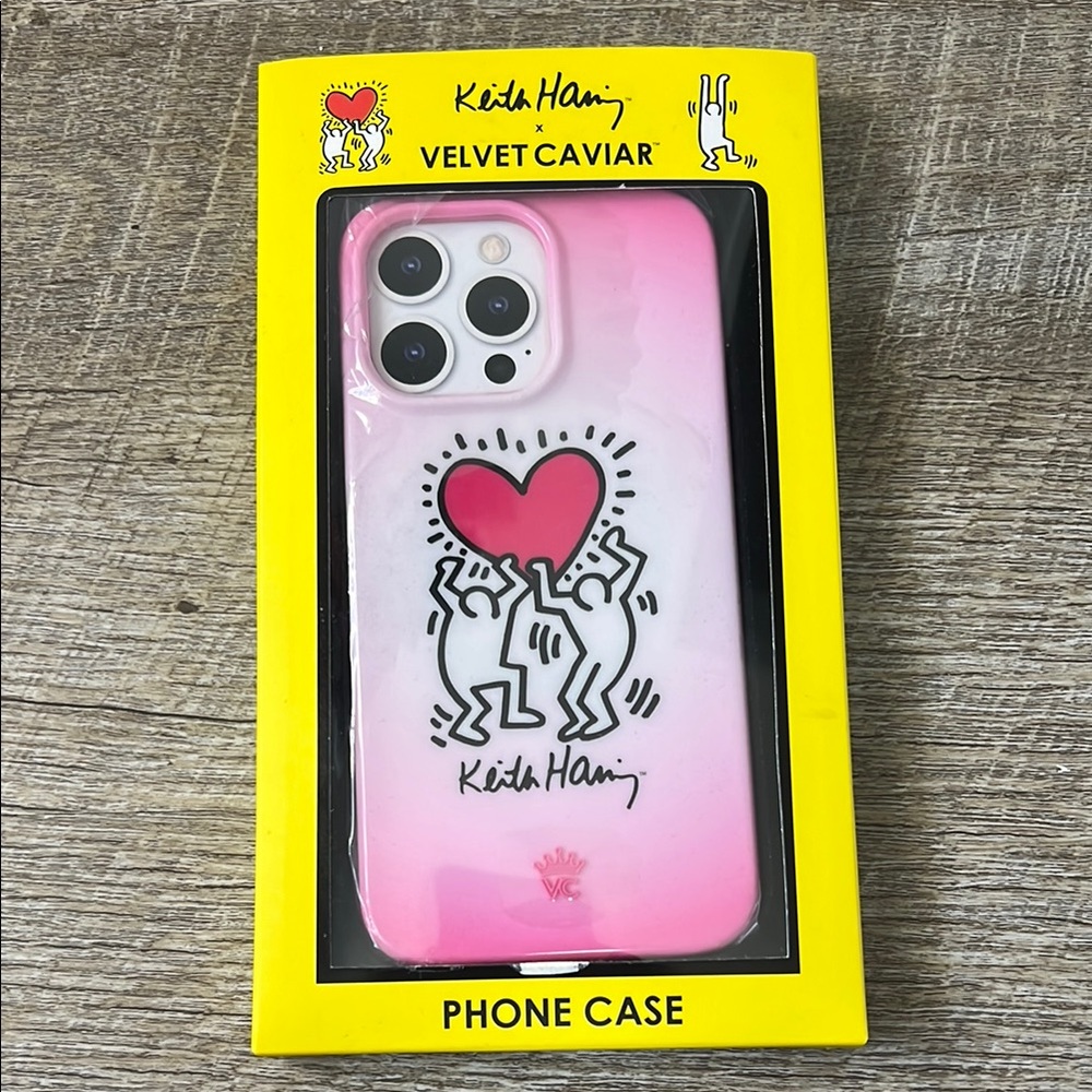 Velvet Caviar Keith Haring Pink Heart iPhone 15 Pro Case